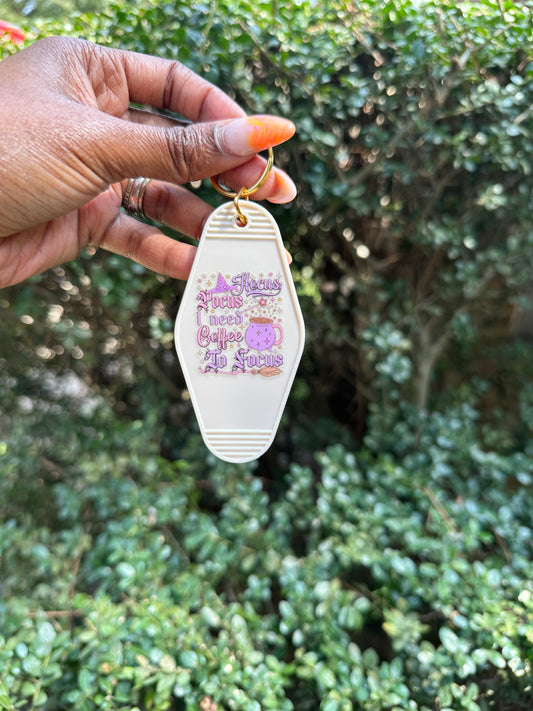 HOCUS POCUS: I Need Coffee to Focus Keychain