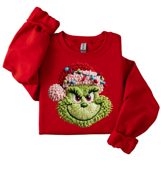 Holiday Cozy Grinch Sweatshirt | Festive winter crewneck